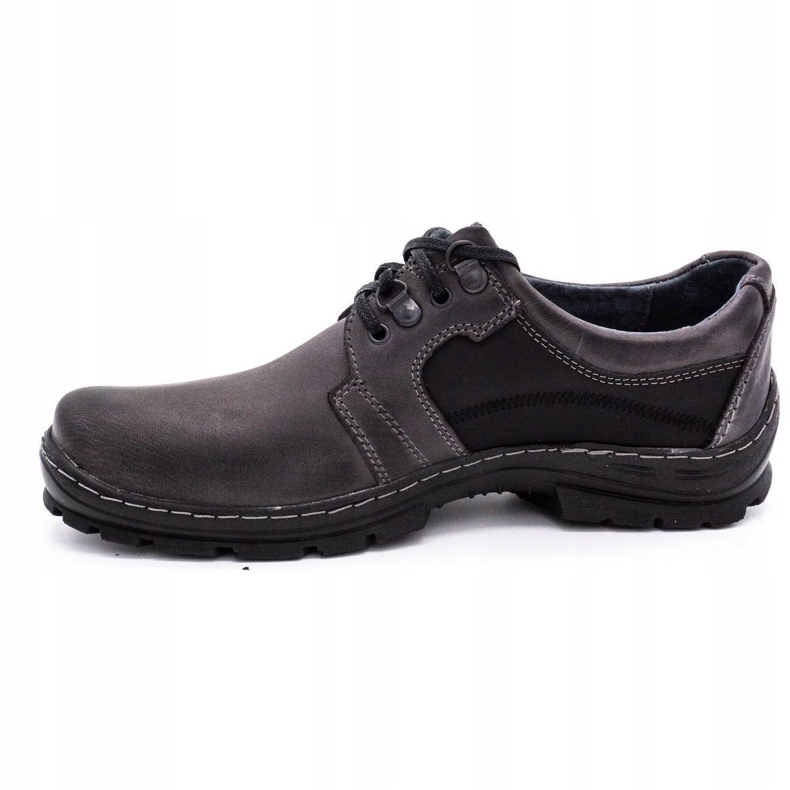 Polbut Chaussures en cuir pour hommes grises K19 le noir 1