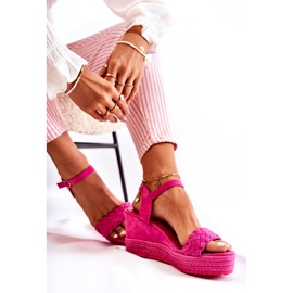 FB2 Sandales Compensées Daim Fuchsia Gabriel rose 3