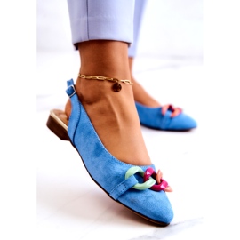 Ballerines En Daim Avec Chaîne Lewski Shoes 3125 Bleu multicolore 1