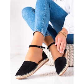SHELOVET Espadrilles ajourées le noir 3