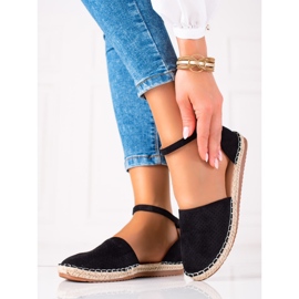 SHELOVET Espadrilles ajourées le noir 2
