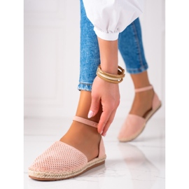 SHELOVET Espadrilles ajourées rose 1