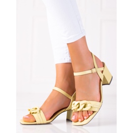 SHELOVET Sandales à la mode multicolore jaune 3