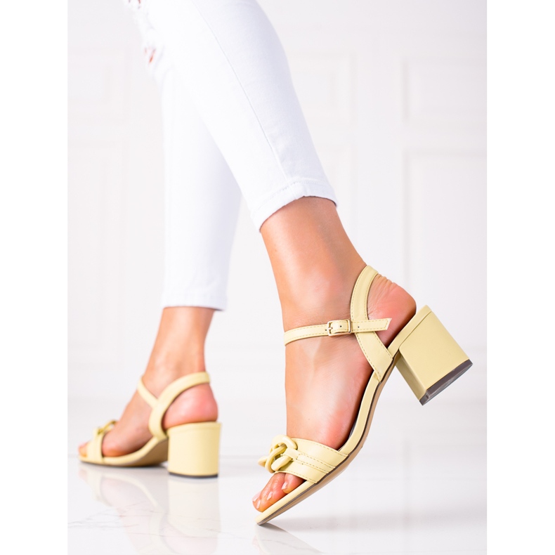 SHELOVET Sandales à la mode multicolore jaune 1