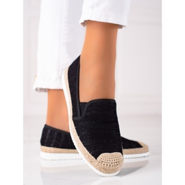 SHELOVET Espadrilles à enfiler noir 2