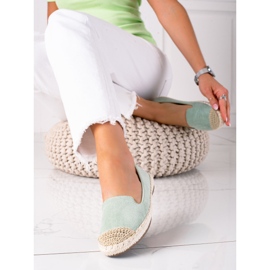 SHELOVET Espadrilles en daim vert 2