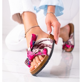 SHELOVET Chaussons Roses Avec Un Nœud 1