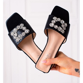 SHELOVET Pantoufles élégantes noir 1