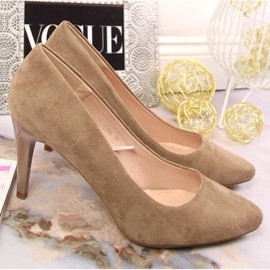 Escarpins stiletto en daim beige Sergio Leone 3