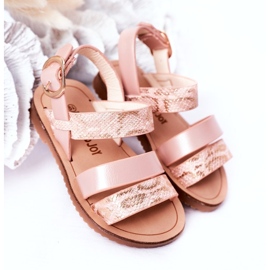 Sandales brillantes à motif serpent pour enfants, rose 1