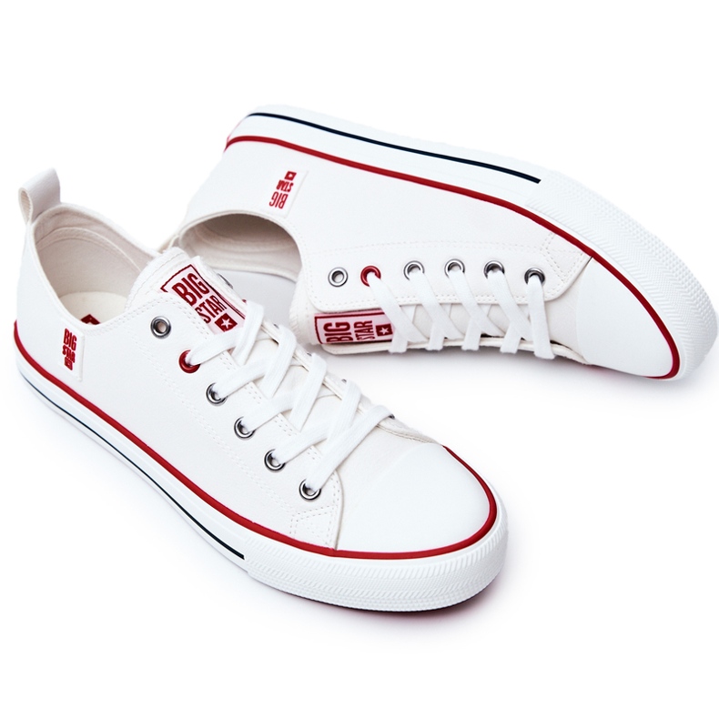 Baskets en cuir pour hommes Big Star JJ174069 Blanc 2