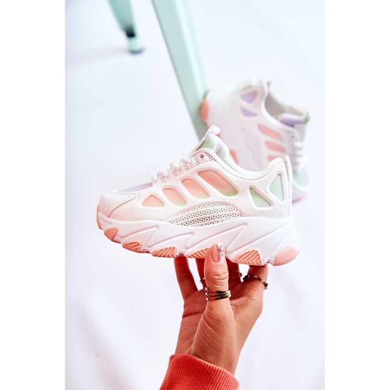 FR1 Chaussures de sport pour enfants Britney multicolores blanc violet rose vert 1