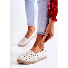Ballerines à enfiler pour femme à fleurs blanches 1