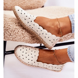 Ballerines à enfiler pour femme à fleurs blanches 4