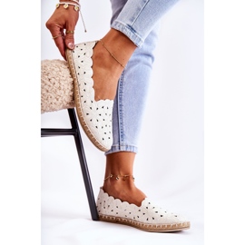 Ballerines à enfiler pour femme à fleurs blanches 2