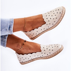 Ballerines à enfiler pour femme à fleurs blanches 3