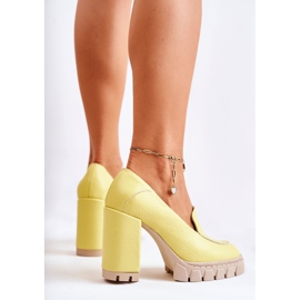 PA2 Escarpins à la mode sur une plate-forme Margott jaune massive 2