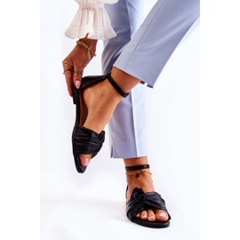 Sandales Astana en cuir noir à la mode pour femmes 2