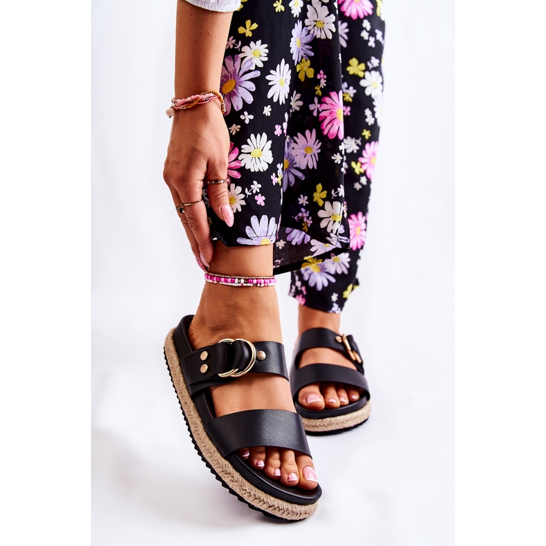 FB1 Pantoufles Penelope noires à la mode pour femmes le noir 1