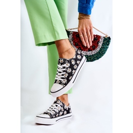 PS1 Baskets Basses Femme Avec Fleurs Janey Noir le noir 4