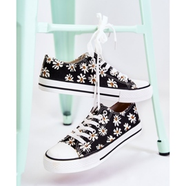 PS1 Baskets Basses Femme Avec Fleurs Janey Noir le noir 6