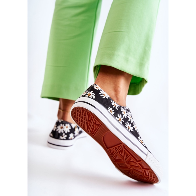 PS1 Baskets Basses Femme Avec Fleurs Janey Noir le noir 1