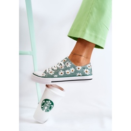 PS1 Baskets basses pour femmes à fleurs vertes Janey 7