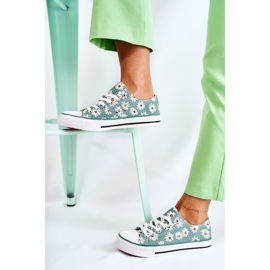 PS1 Baskets basses pour femmes à fleurs vertes Janey 8