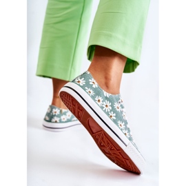 PS1 Baskets basses pour femmes à fleurs vertes Janey 9