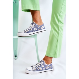 PS1 Baskets basses pour femmes à fleurs Janey bleues 8