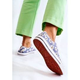 PS1 Baskets basses pour femmes à fleurs Janey bleues 5