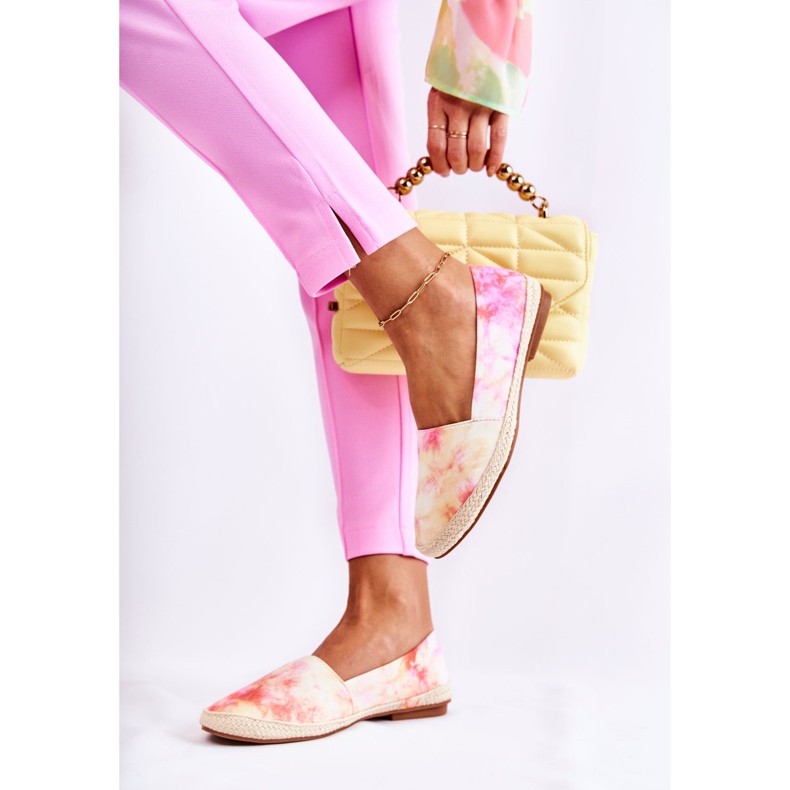 PG1 Espadrilles Slip-On Femme Rose-Jaune Santana beige 2