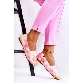 PG1 Espadrilles Slip-On Femme Rose-Jaune Santana beige 3