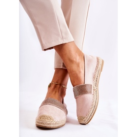 PG1 Espadrilles Slip-on Femme Avec Cubic Zirconia Rose Massal 7