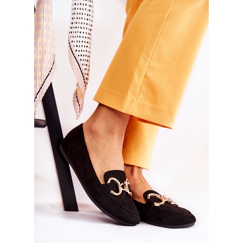 PG1 Mocassins en daim pour femmes avec décoration Reality noire le noir 1