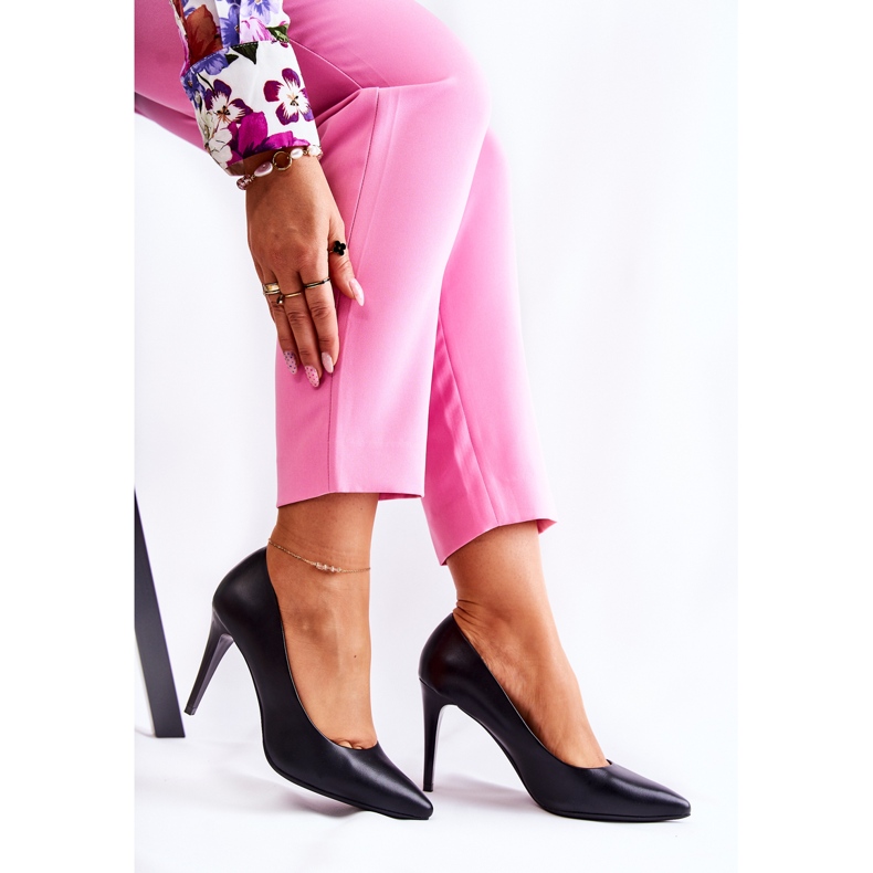 Sergio Leone Escarpins classiques en cuir magiquement noir 1