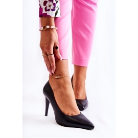 Sergio Leone Escarpins classiques en cuir magiquement noir 2