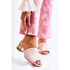 PA2 Chaussons Femme Cuir à Talons Hauts Rose Perry 2