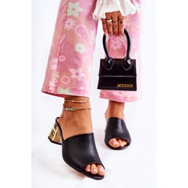 PA2 Chaussons en cuir pour femme à talon Black Perry noir 1