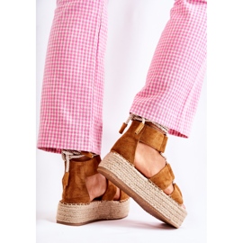 PS1 Espadrilles pour femmes sur plateforme en lin Camel India brun 5
