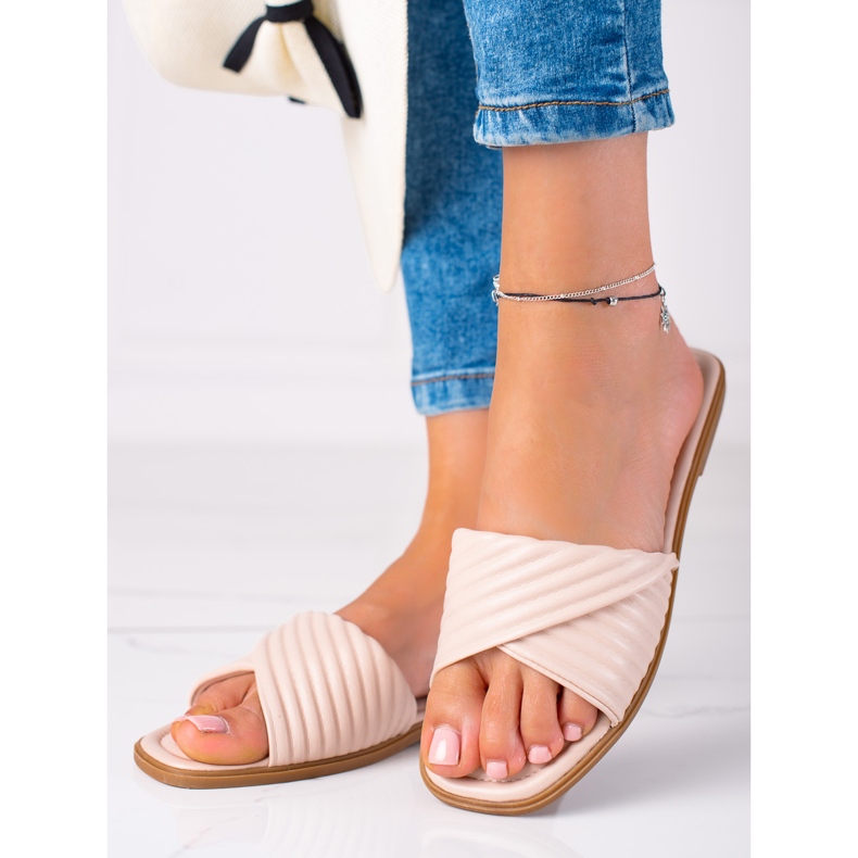 SHELOVET Chaussons plats femme beige 2