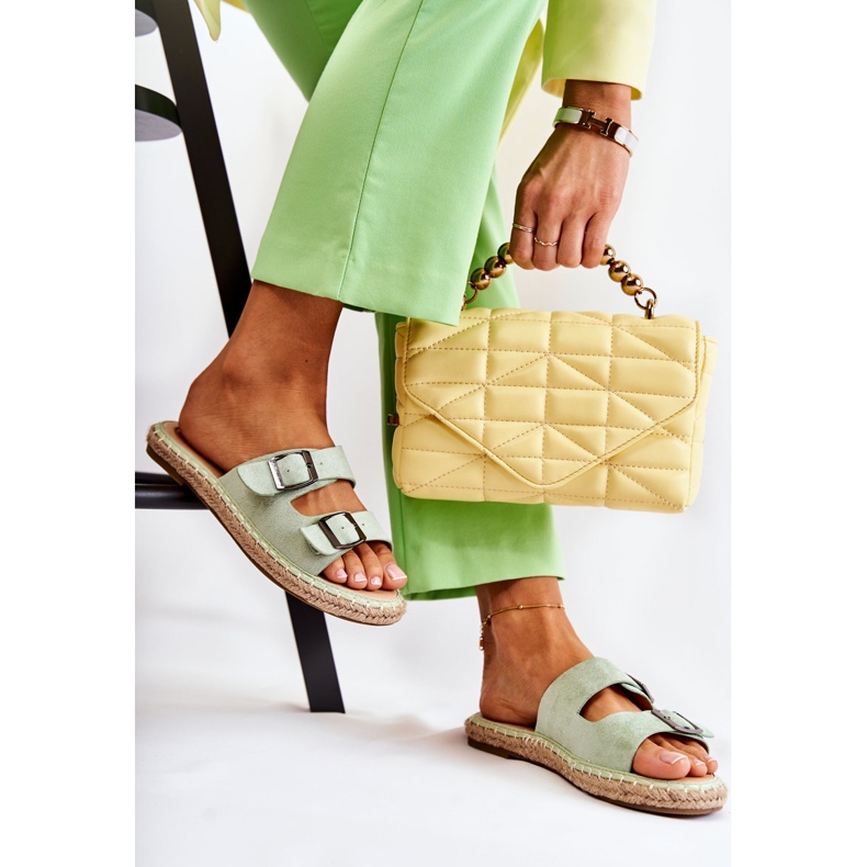 Chaussons Classiques en Daim pour Femme Vert Casilda 2