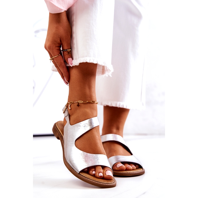 Sandales Cuir Boucle Lewski 3041 Argent 2