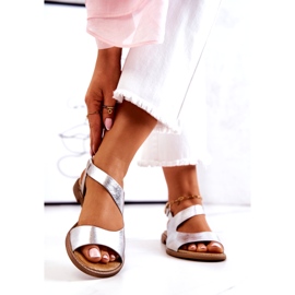 Sandales Cuir Boucle Lewski 3041 Argent 3