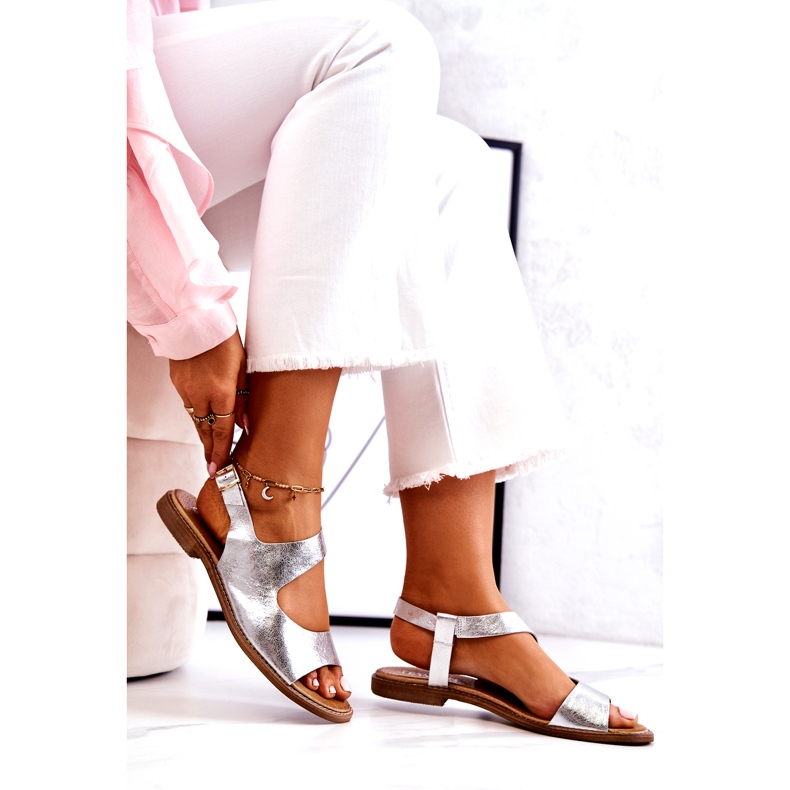 Sandales Cuir Boucle Lewski 3041 Argent 4