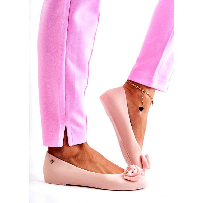 PH1 Ballerine en caoutchouc pour femme Noeud Nude Fergie beige 4