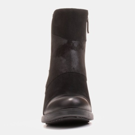 Marco Shoes Bottes pour femmes confortables en combinaison de cuir grainé et de nubuck noir 1