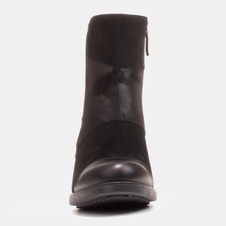 Marco Shoes Bottes pour femmes confortables en combinaison de cuir grainé et de nubuck noir 1