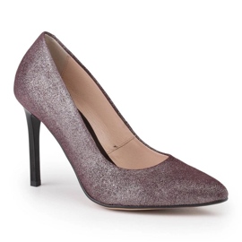 Marco Shoes Escarpins à talons hauts en cuir véritable bordeaux rouge 1