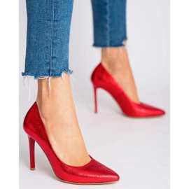 Marco Shoes Escarpins rouges à talons hauts rouges en cuir véritable 4
